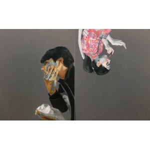 Tayyaba Sabir, Gender Stereotype, 24 x 36 Inch, Diptych, Oil on Canvas, Figurative Painting, AC-TAYSB-002